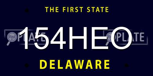 154HEO Delaware License Plate