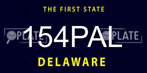 154PAL Delaware License Plate