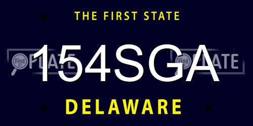 154SGA Delaware License Plate