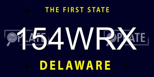 154WRX Delaware License Plate