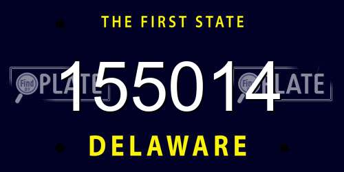 155014 Delaware License Plate