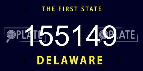 155149 Delaware License Plate