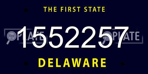 1552257 Delaware License Plate