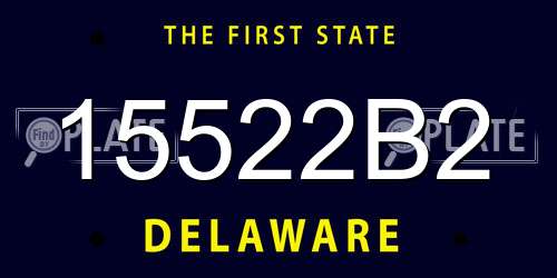 15522B2 Delaware License Plate