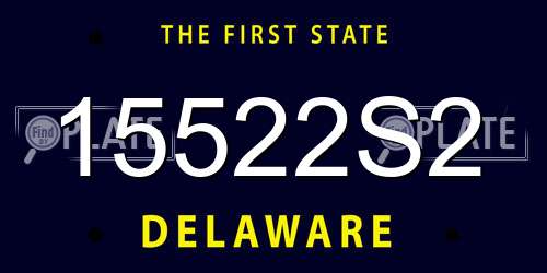 15522S2 Delaware License Plate