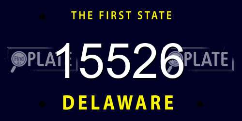 15526 Delaware License Plate