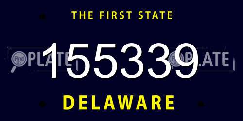 155339 Delaware License Plate