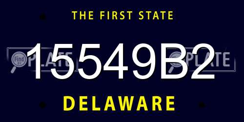 15549B2 Delaware License Plate