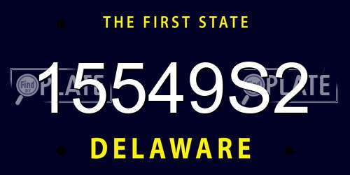 15549S2 Delaware License Plate