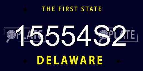 15554S2 Delaware License Plate