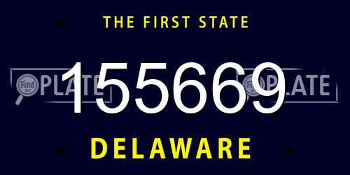 155669 Delaware License Plate