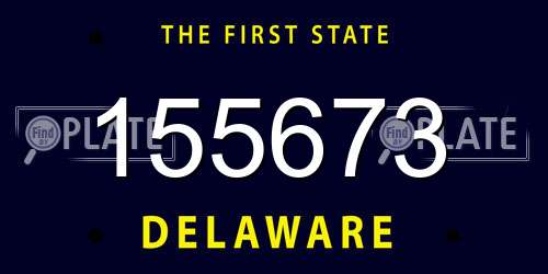155673 Delaware License Plate