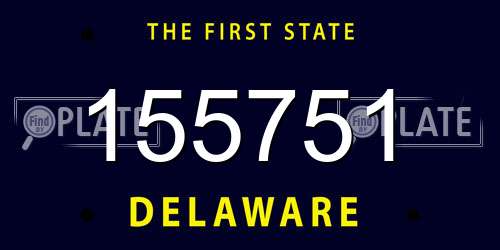 155751 Delaware License Plate