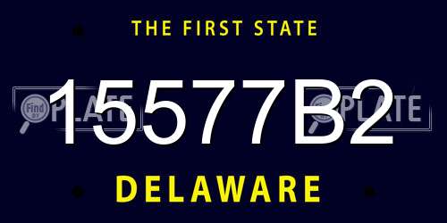 15577B2 Delaware License Plate