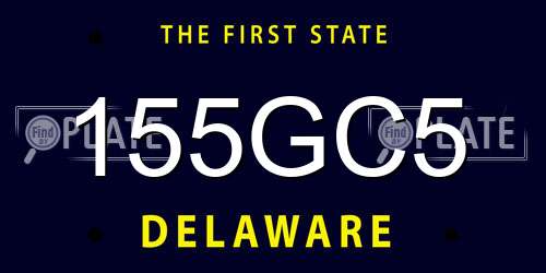 155GC5 Delaware License Plate