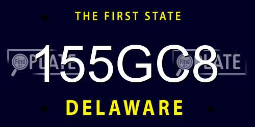 155GC8 Delaware License Plate
