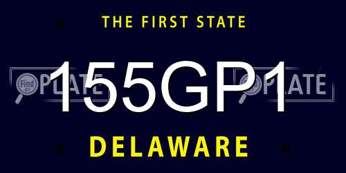 155GP1 Delaware License Plate