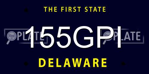 155GPI Delaware License Plate