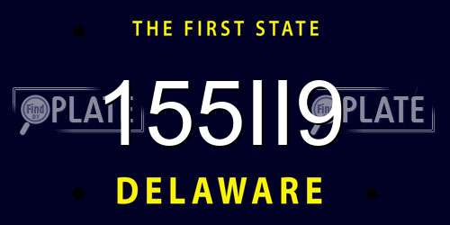 155II9 Delaware License Plate