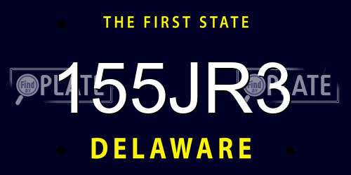 155JR3 Delaware License Plate