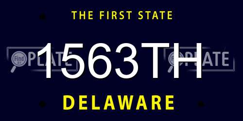 1563TH Delaware License Plate