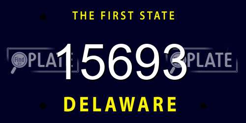 15693 Delaware License Plate