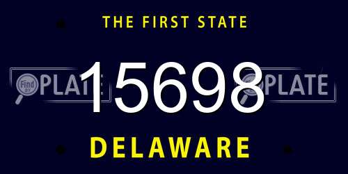 15698 Delaware License Plate