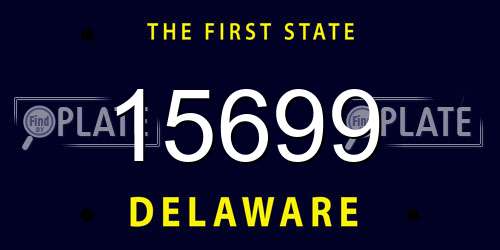 15699 Delaware License Plate