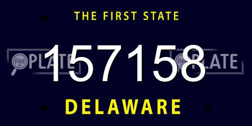 157158 Delaware License Plate
