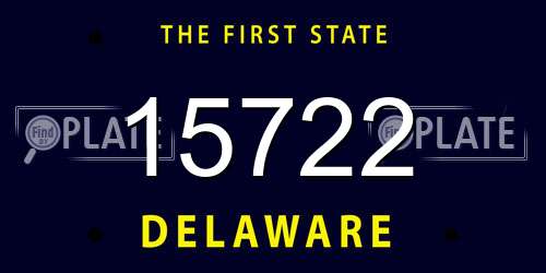 15722 Delaware License Plate