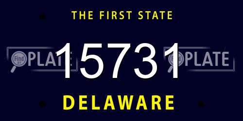 15731 Delaware License Plate