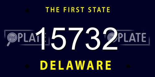 15732 Delaware License Plate