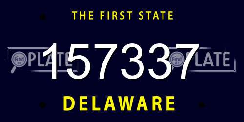 157337 Delaware License Plate