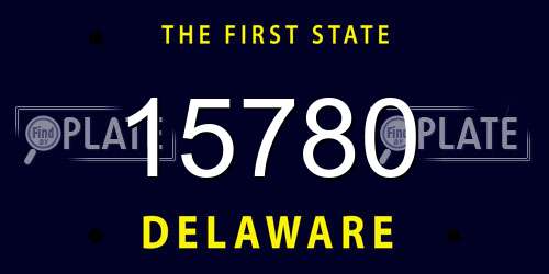15780 Delaware License Plate
