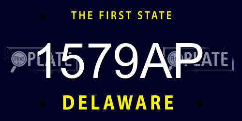 1579AP Delaware License Plate