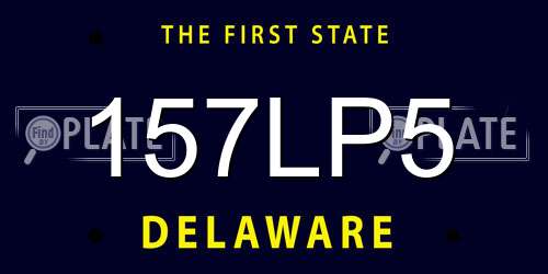 157LP5 Delaware License Plate