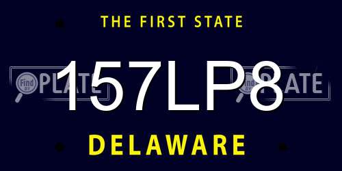 157LP8 Delaware License Plate