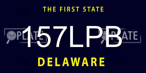 157LPB Delaware License Plate