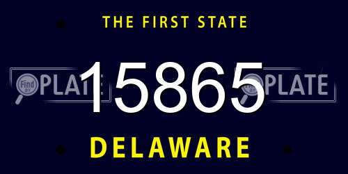 15865 Delaware License Plate