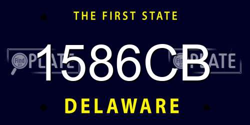 1586CB Delaware License Plate