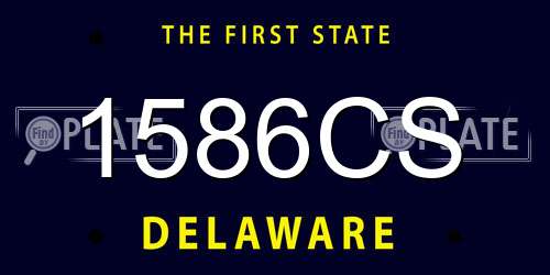 1586CS Delaware License Plate