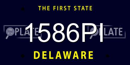 1586PI Delaware License Plate