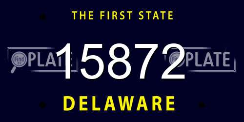15872 Delaware License Plate