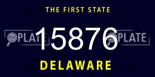 15876 Delaware License Plate