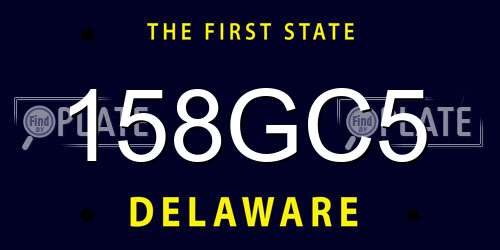 158GC5 Delaware License Plate