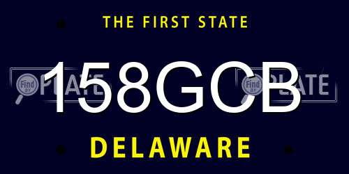 158GCB Delaware License Plate