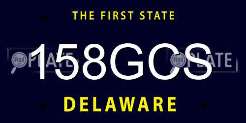 158GCS Delaware License Plate