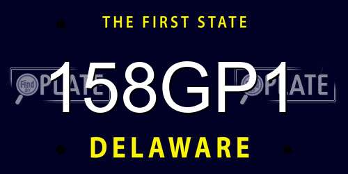 158GP1 Delaware License Plate