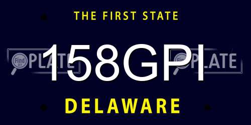 158GPI Delaware License Plate