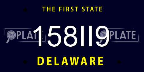 158II9 Delaware License Plate